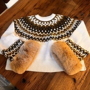 faux Fur Jaqured Zara sweater